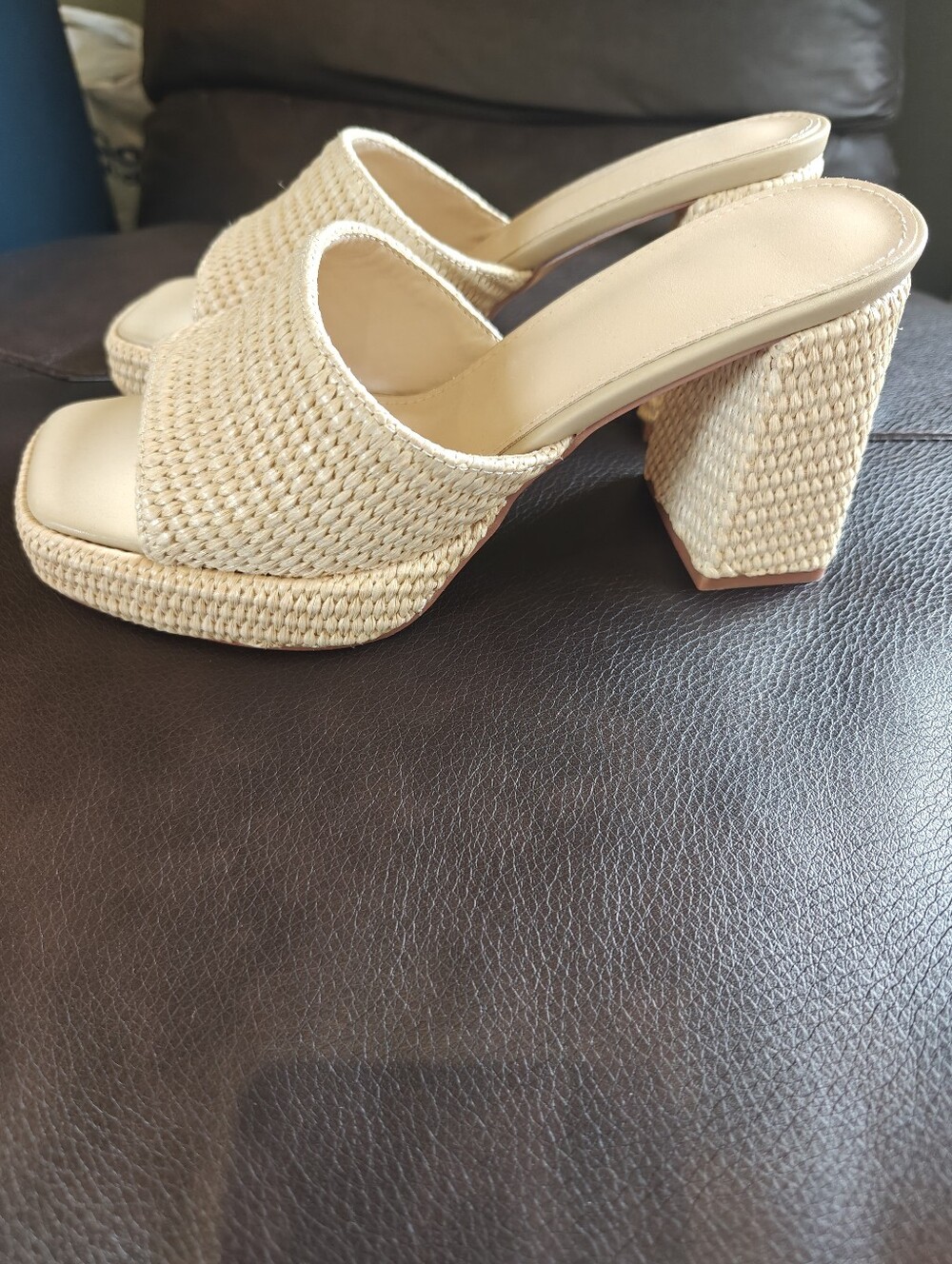 BNWOT Summer Woven Heel Cottage Core - Picture 3 of 7